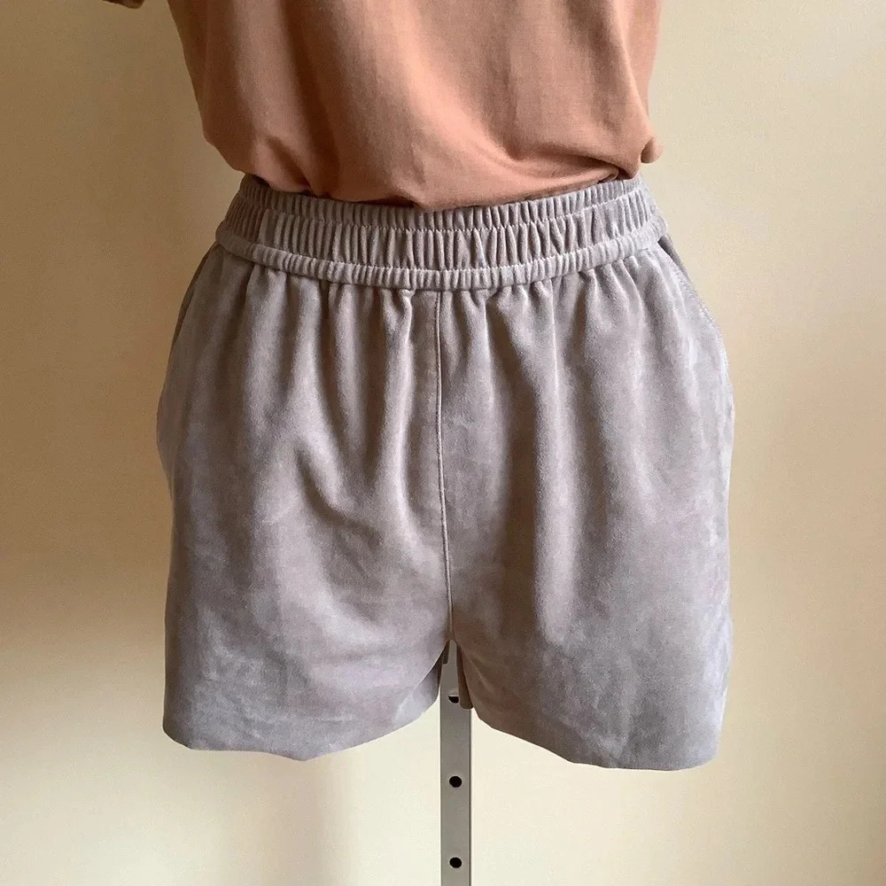 WILFRED FREE Tan Faux Leather Bloomer Shorts Size S